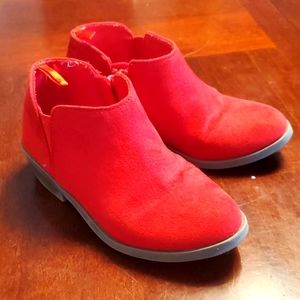 Red ankle boots